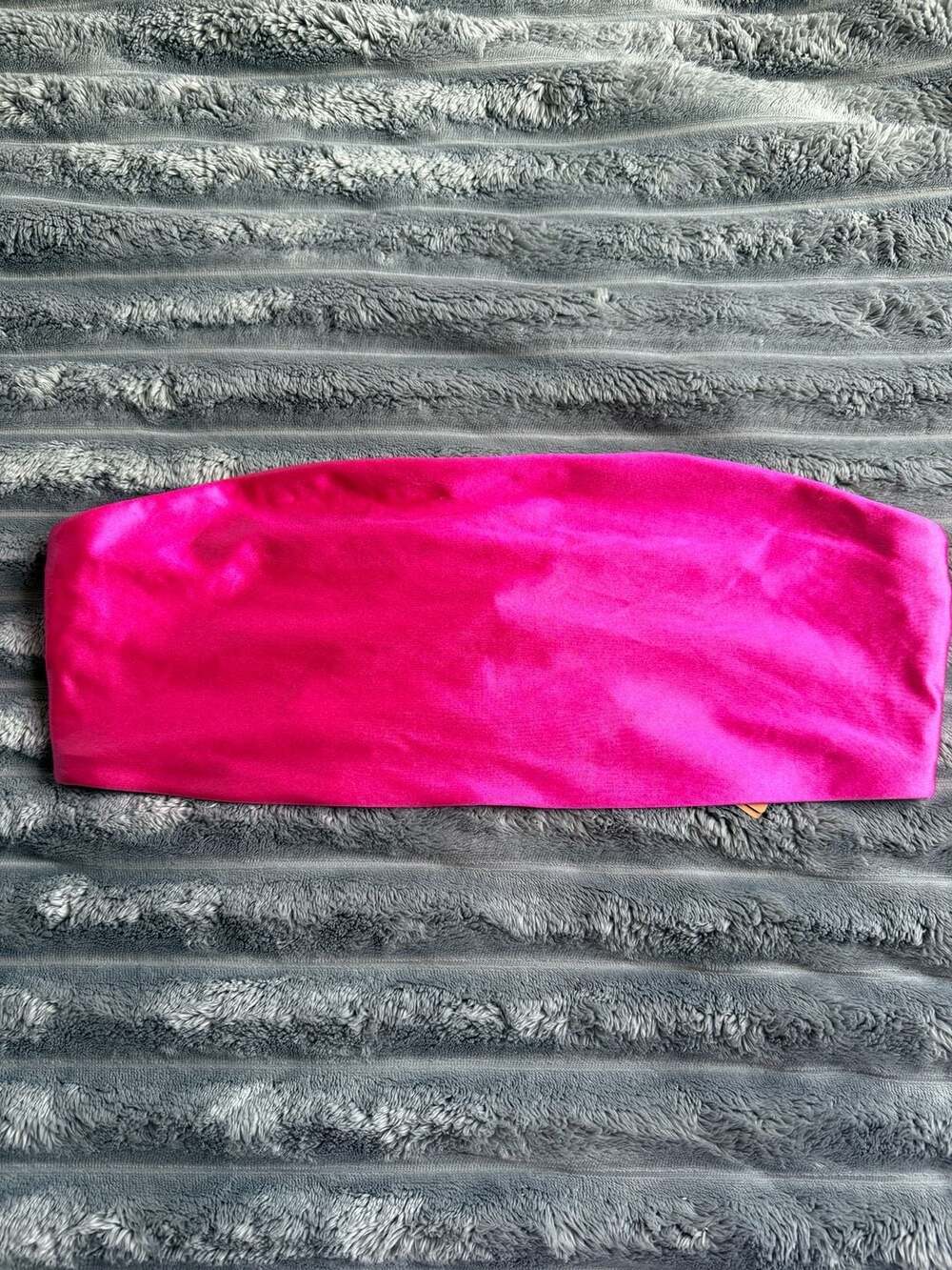 SKIMS Swim Bandeau Top Size 3x Hot Pink Shine Spandex Y2K Coastal Cowgirl